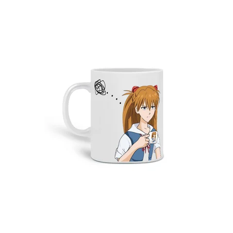 Caneca Asuka Langley "Com Frase", Evangelion